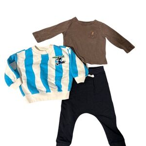 Baby Clothing Bundle – Gap Top, Gap Sweatshirt & Wooly Doodle Pants – 6M